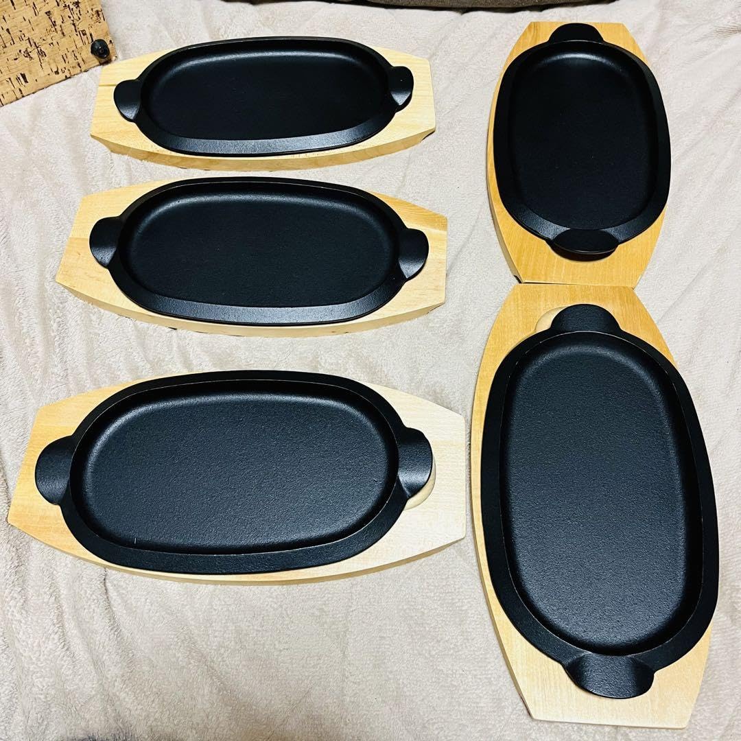 最終価格　岩鋳製 南部鉄器ステーキ皿 5枚セット Amazon | 南部鉄器 岩鋳 鉄皿 ステーキ皿 5枚セット | ノーブランド品